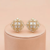 92.5 Silver Gold-Plated White Floral Stud Ivanah Silver