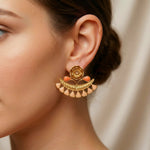 92.5 Silver Gold-Plated Floral Crescent Stud Ivanah Silver
