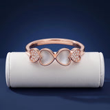 92.5 Silver Rose Gold Plated Delicate Mother-of-Pearl Ring Ivanah Silver