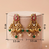 92.5 Silver Antique Nakshi Bird Crescent Stud Ivanah Silver