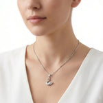 92.5 Silver Rose Gold Graceful Swan Pendant with Chain Ivanah Silver