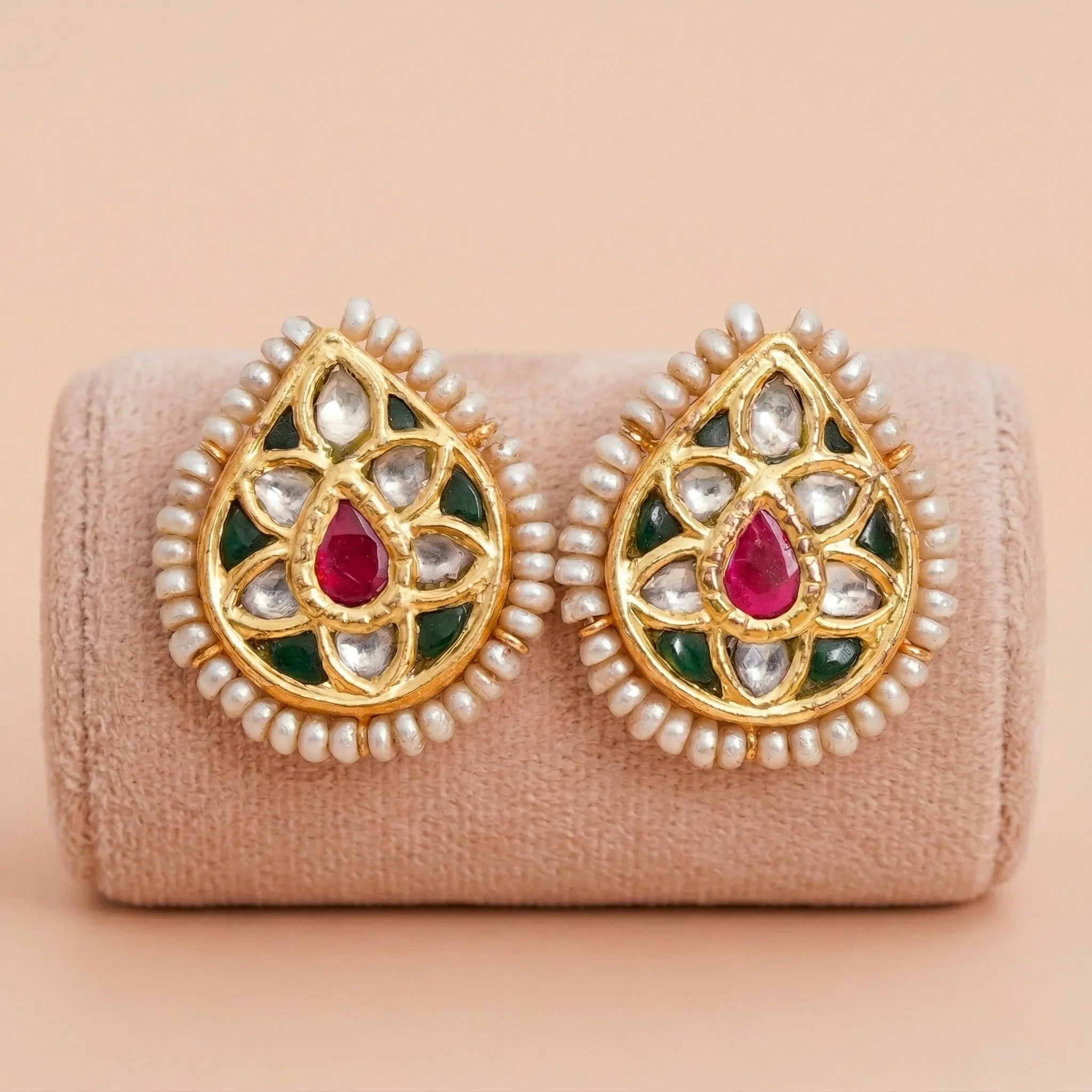 92.5 Silver Gold-Plated Kemp & Pearl Pear Stud Ivanah Silver