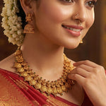 92.5 Silver Gold Plated Lakshmi Coin Necklace with Peacock Motifs Ivanah Silver