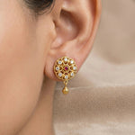 92.5 Silver Gold-Plated Floral Bead Stud Ivanah Silver