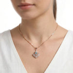 92.5 Silver Rose Gold-Plated Vintage Geometric Pendant with Chain Ivanah Silver