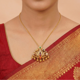92.5 Gold Plated Silver Navaratna Pendant Ivanah Silver