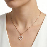 92.5 Silver Rose Gold Finish Eternal Bloom Wreath Pendant with Chain Ivanah Silver