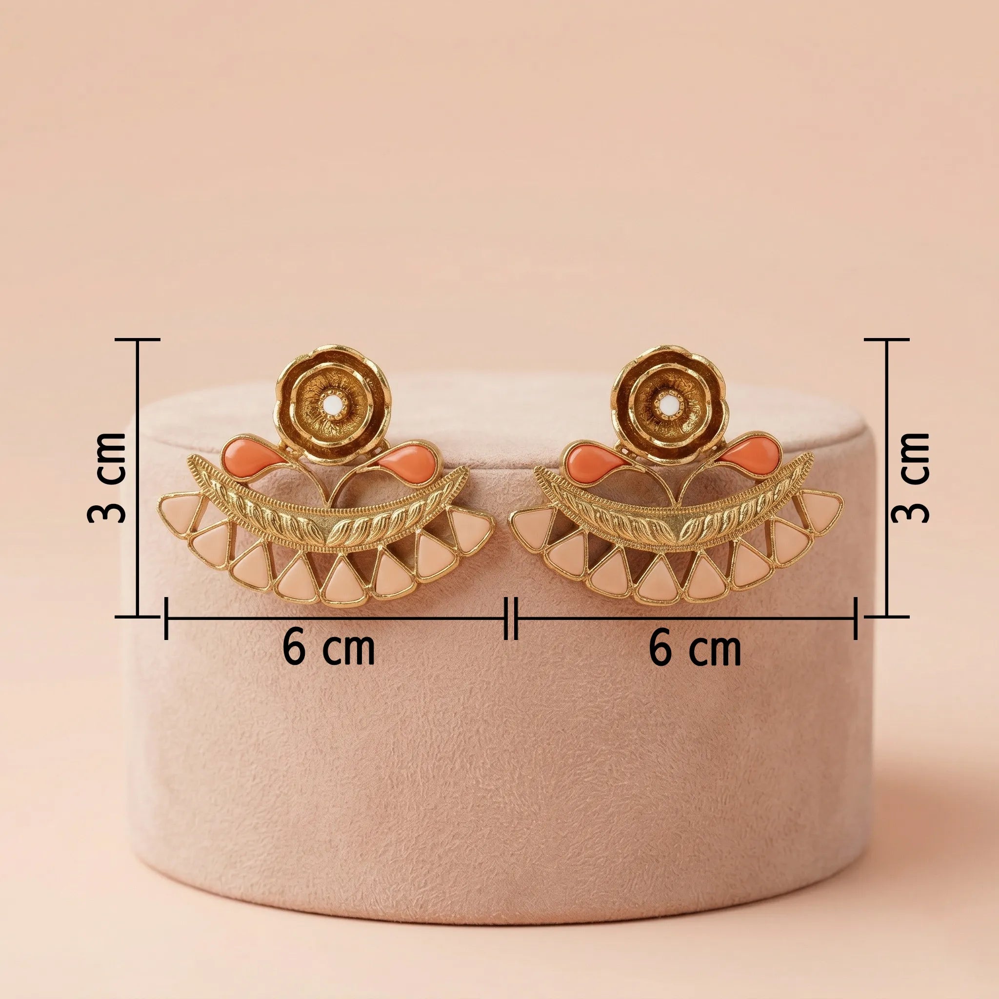 92.5 Silver Gold-Plated Floral Crescent Stud Ivanah Silver