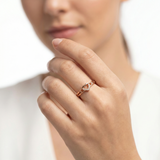 92.5 Rose Gold Eternal Love" Open Heart Ring Ivanah Silver