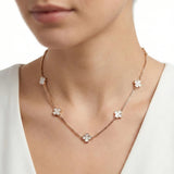 92.5 Silver Rose Gold Plated Clover Charm Chain Ivanah Silver