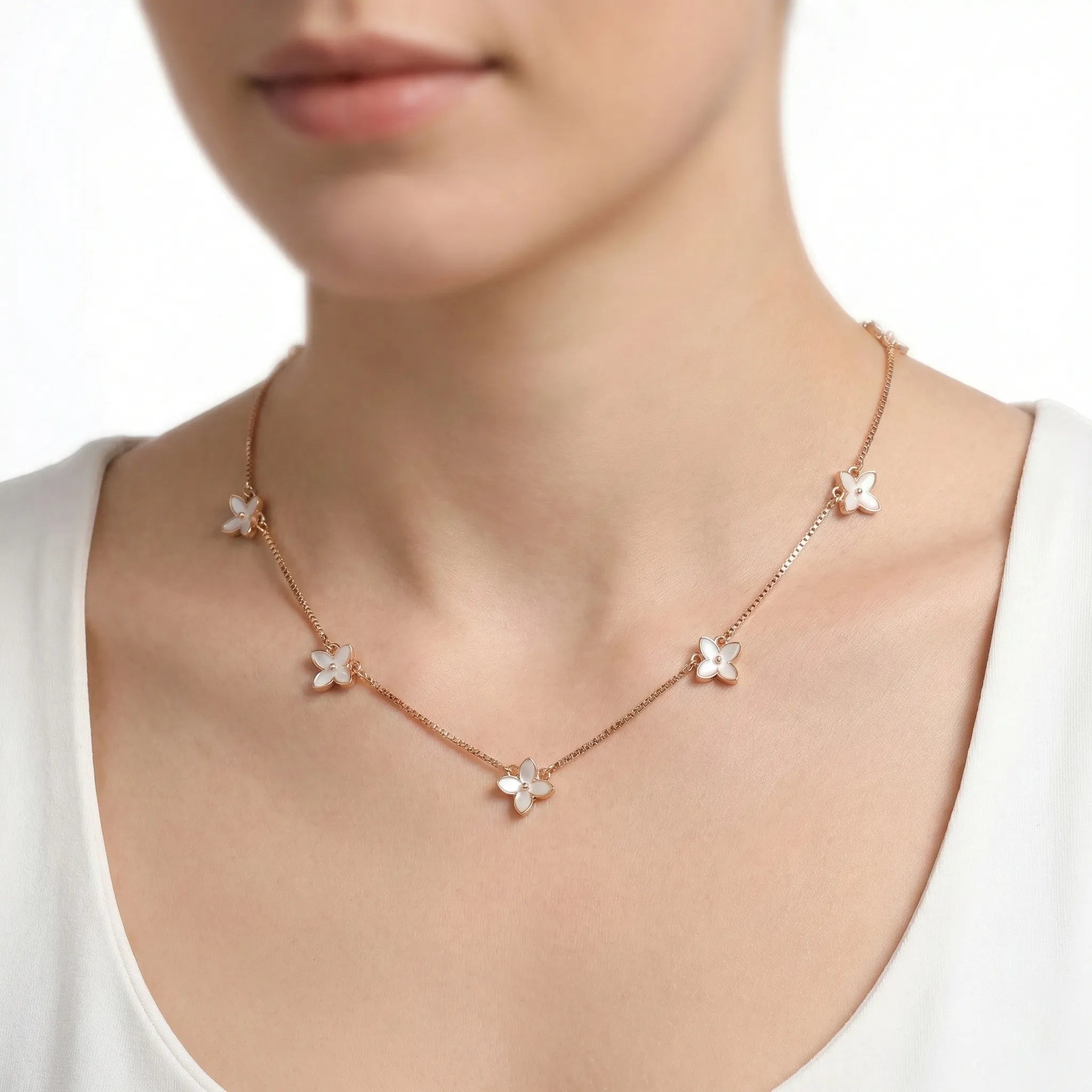 92.5 Rose Gold Silver Dainty Floral Charms Ivanah Silver