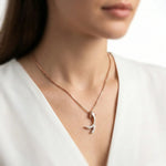 92.5 Rose Gold Silver Crystal Dolphin Chain with Pendant Ivanah Silver