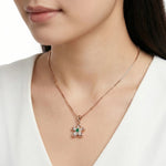 92.5 Rose Gold Dainty Flower Pendant with Chain Ivanah Silver