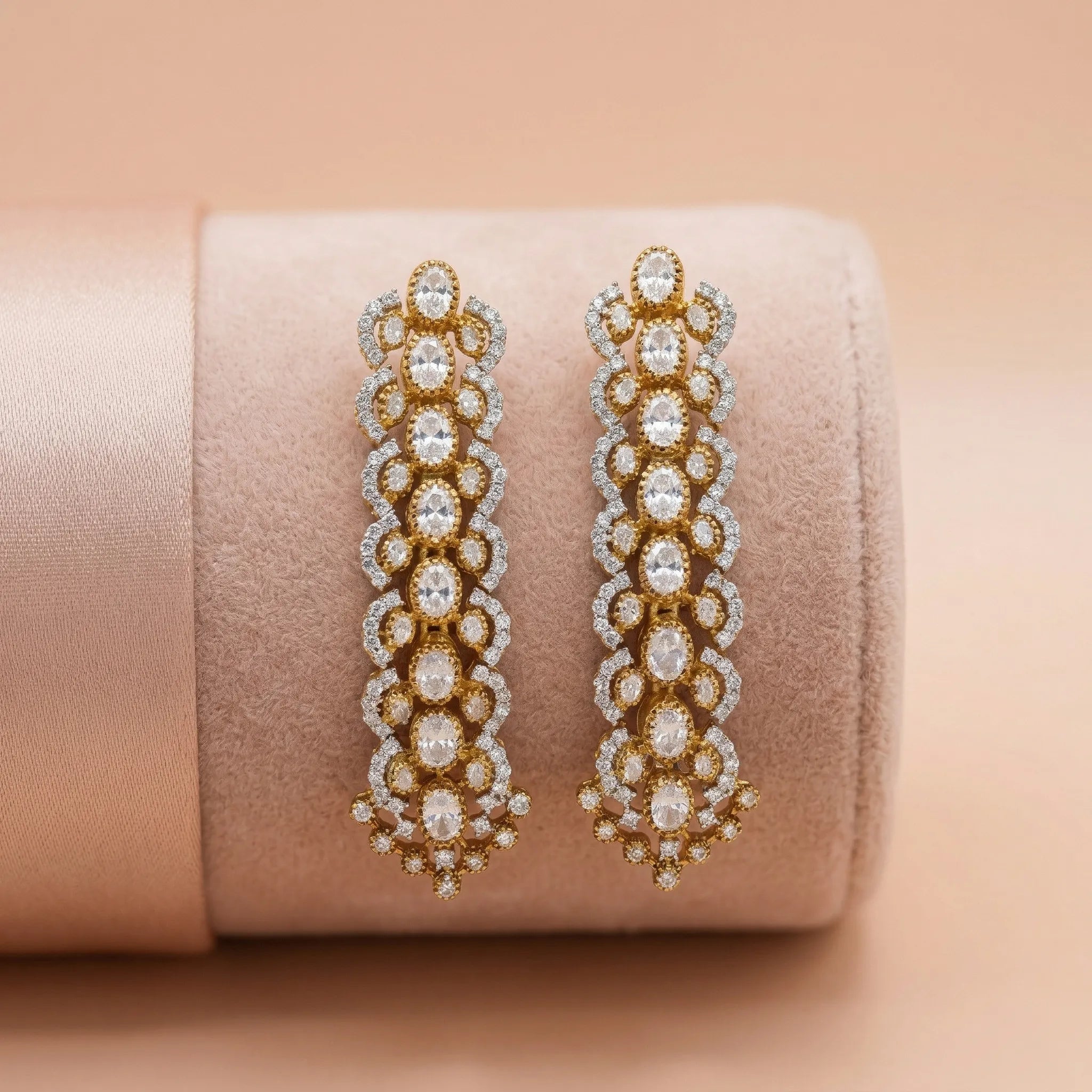 92.5 Silver Gold-Plated Statement Drop Dangler Ivanah Silver