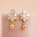 Gold-Plated 92.5 Silver Floral Drop Stud Ivanah Silver