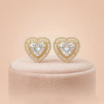 92.5 Silver Gold-Plated Heart Studs Ivanah Silver