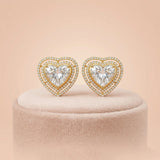 92.5 Silver Gold-Plated Heart Studs Ivanah Silver