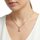 92.5 Rose Gold Silver Swan Pendant with Chain Ivanah Silver