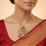 92.5 Silver Ganesha Pendant with Red Bead Drops Ivanah Silver