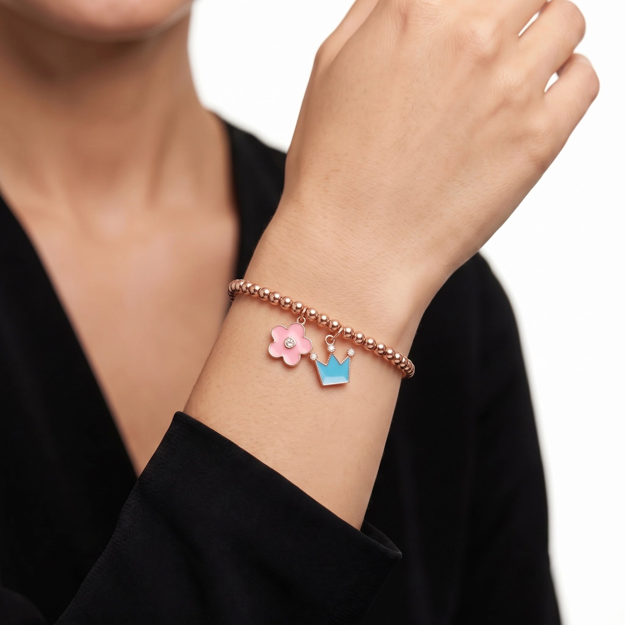 Lovely Rose Gold Polish Bracelet Ivanah Silver