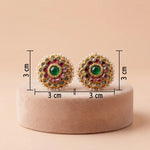 92.5 Silver Emerald Chakra Studs with Pearl Clusters Ivanah Silver