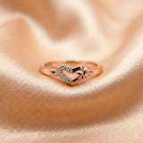 Fluttering Heart Ring | Rose Gold Plated 92.5 Silver Ivanah Silver