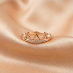 Path of Love" Rose Gold Heart Ring – Pure 92.5 Silver Ivanah Silver