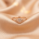 Rose Gold Heart Sparkle Ring | Pure 92.5 Silver Jewelry Ivanah Silver