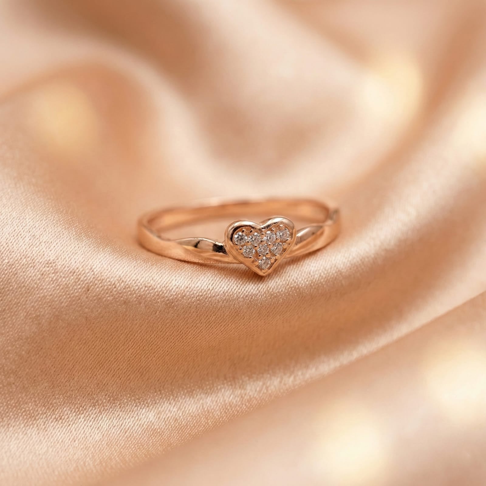 Blushing Heart Ring – 92.5 Silver with Rose Gold Finish Ivanah Silver