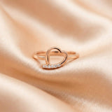 Asymmetrical Heart Ring | Rose Gold Plated Silver Ivanah Silver