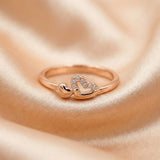 Fluttering Love Heart Ring – 92.5 Silver with Rose Gold Finish Ivanah Silver