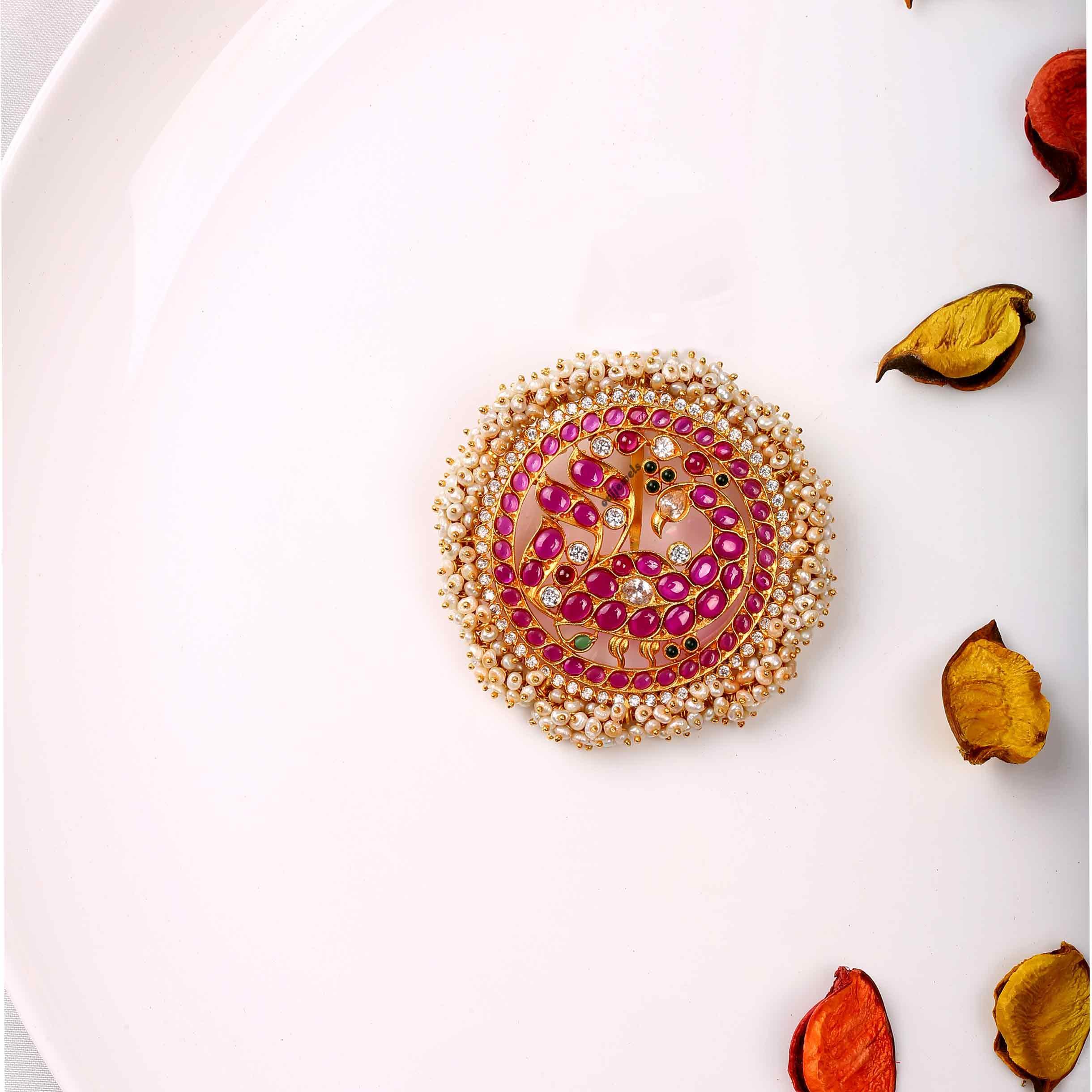 Gold Polish pearls Pendant - Ivanah Silver