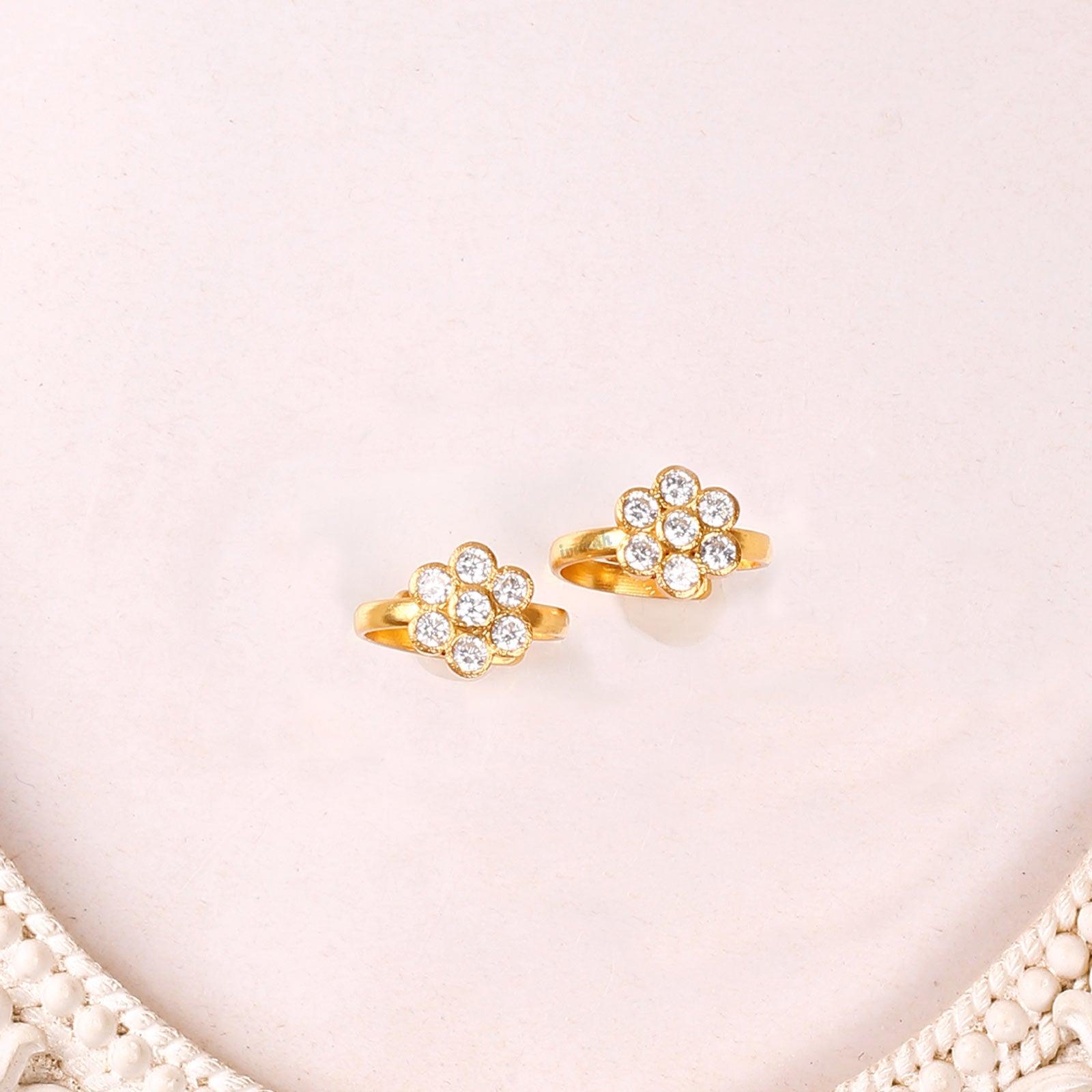 Gold Polish Toe Rings - Ivanah Silver