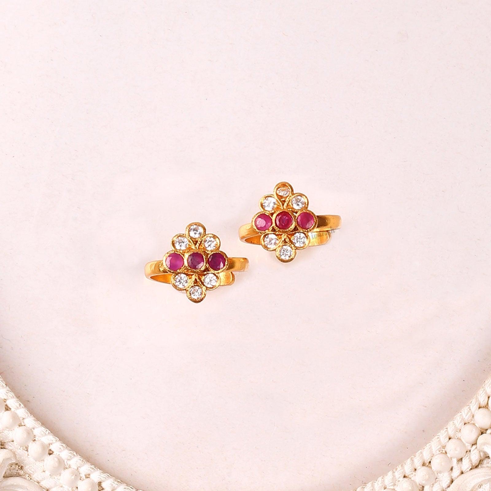 Gold Polish Toe Rings - Ivanah Silver