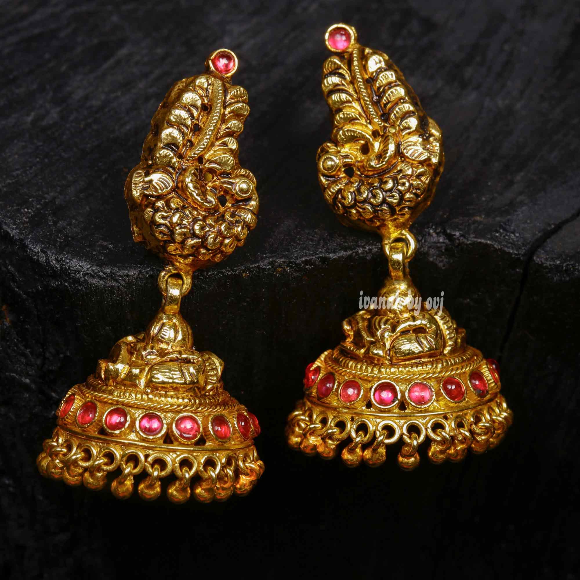 Gold Polish nagas Jhumkka - Ivanah Silver