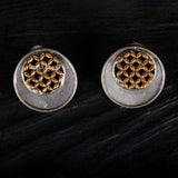 Designer Dual Tone Earrings - Ivanah Silver