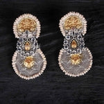 Designer Dual Tone Earrings - Ivanah Silver