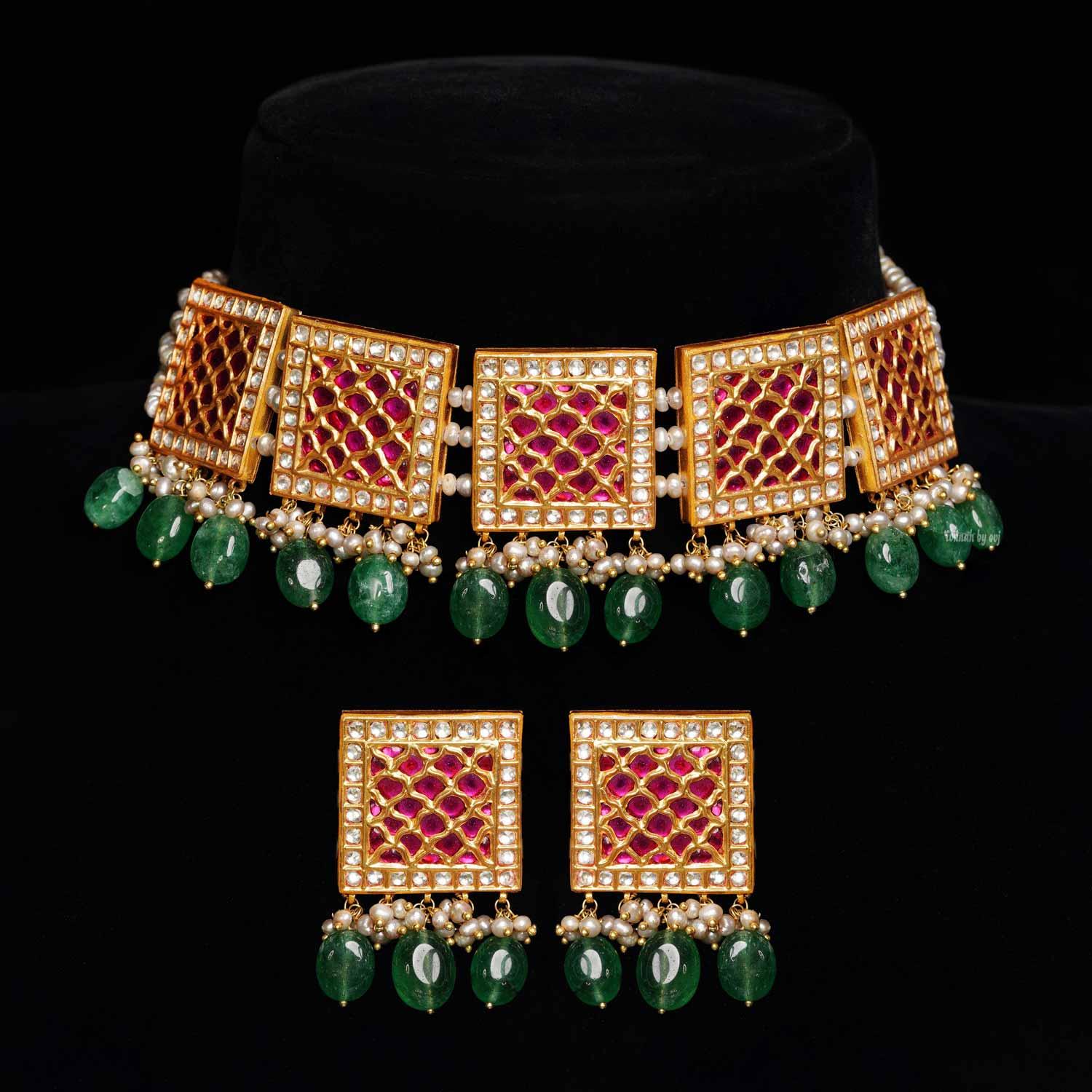 Ahalaya kundan Choker - Ivanah Silver