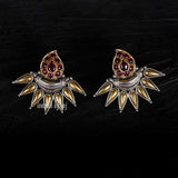 Designer Dual Tone Earrings - Ivanah Silver