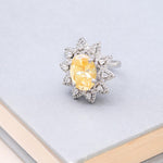 Yellow diamond Swarovski ring - Ivanah Silver