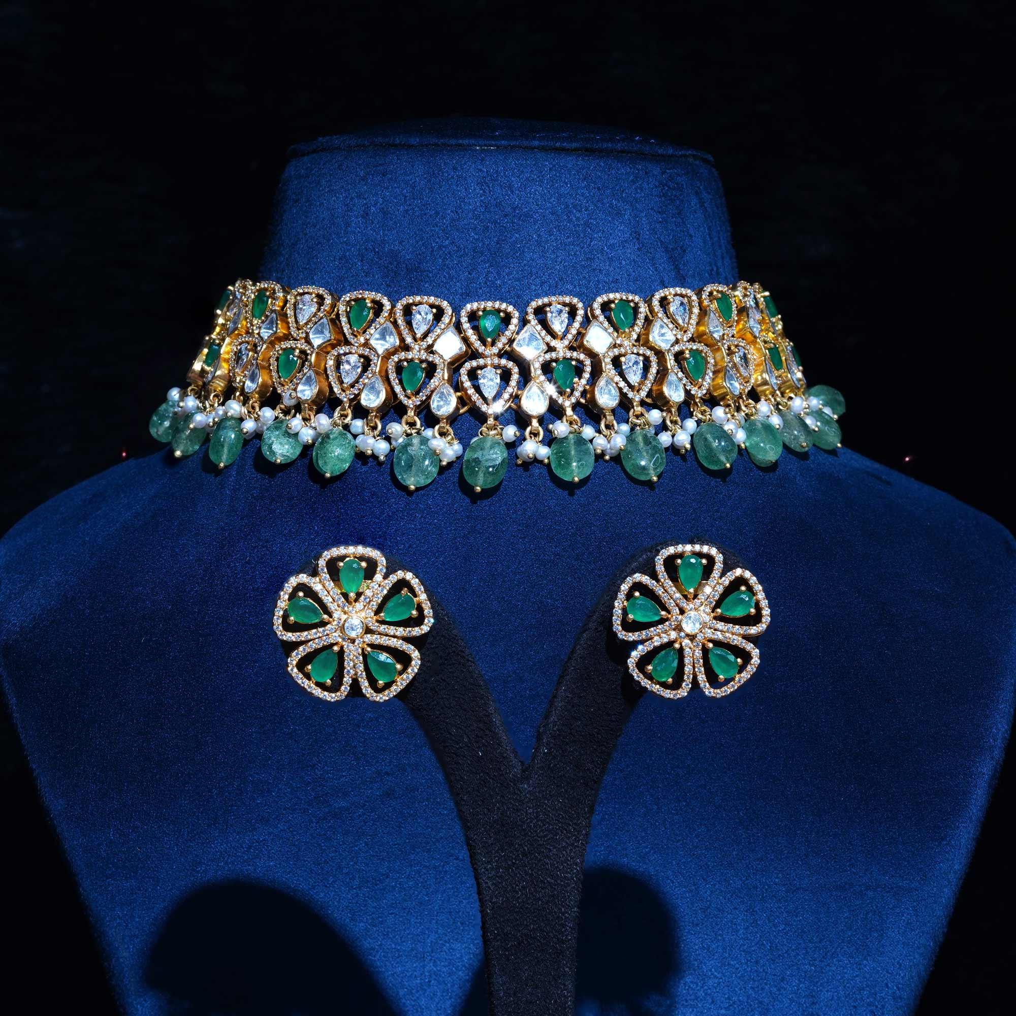 Stunning Moissanite Choker Set - Ivanah Silver