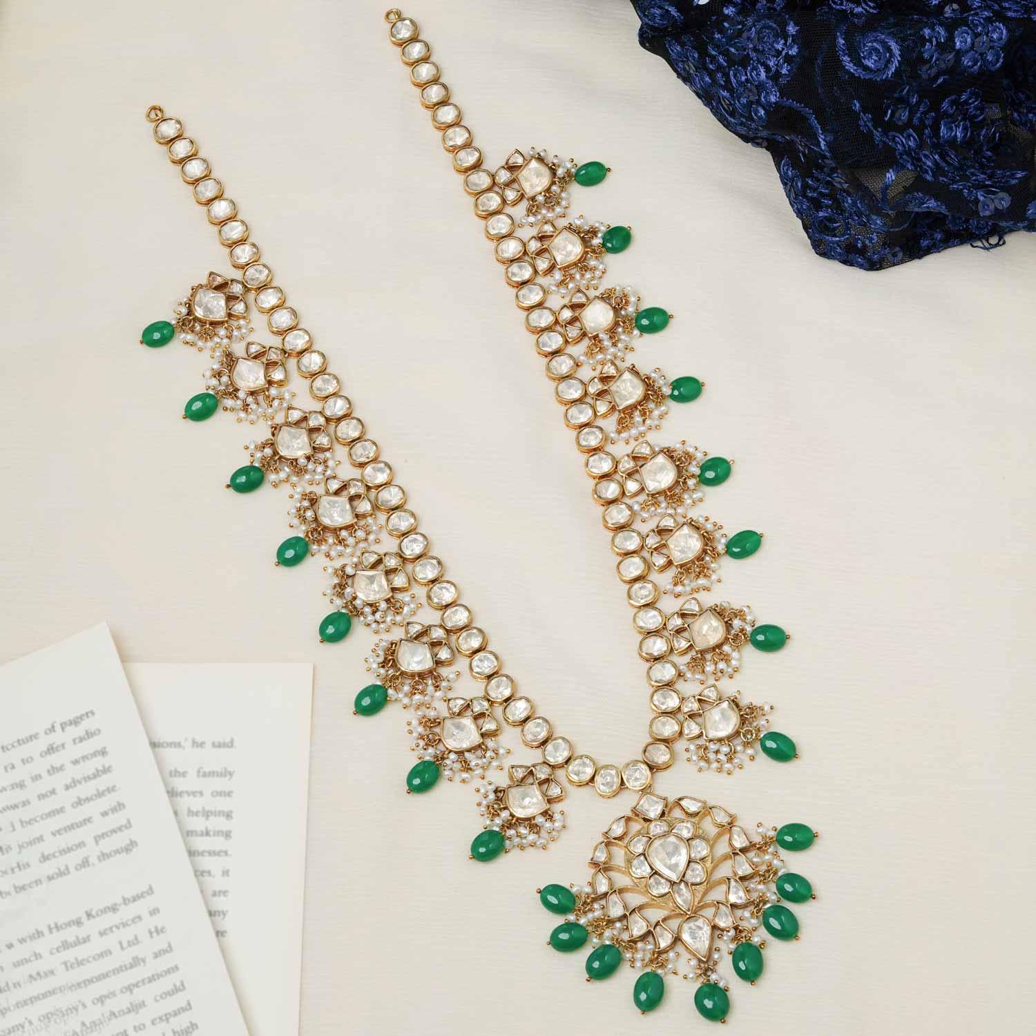 Moissanite Bridal Long Necklace - Ivanah Silver