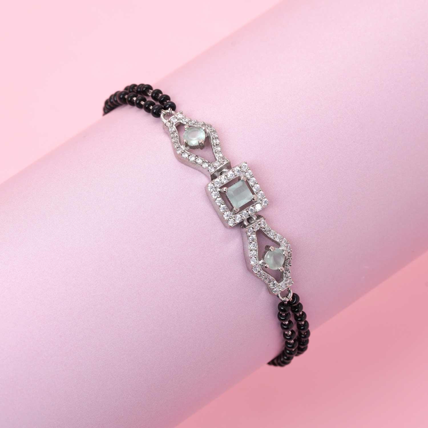 black Beads bracelet - Ivanah Silver