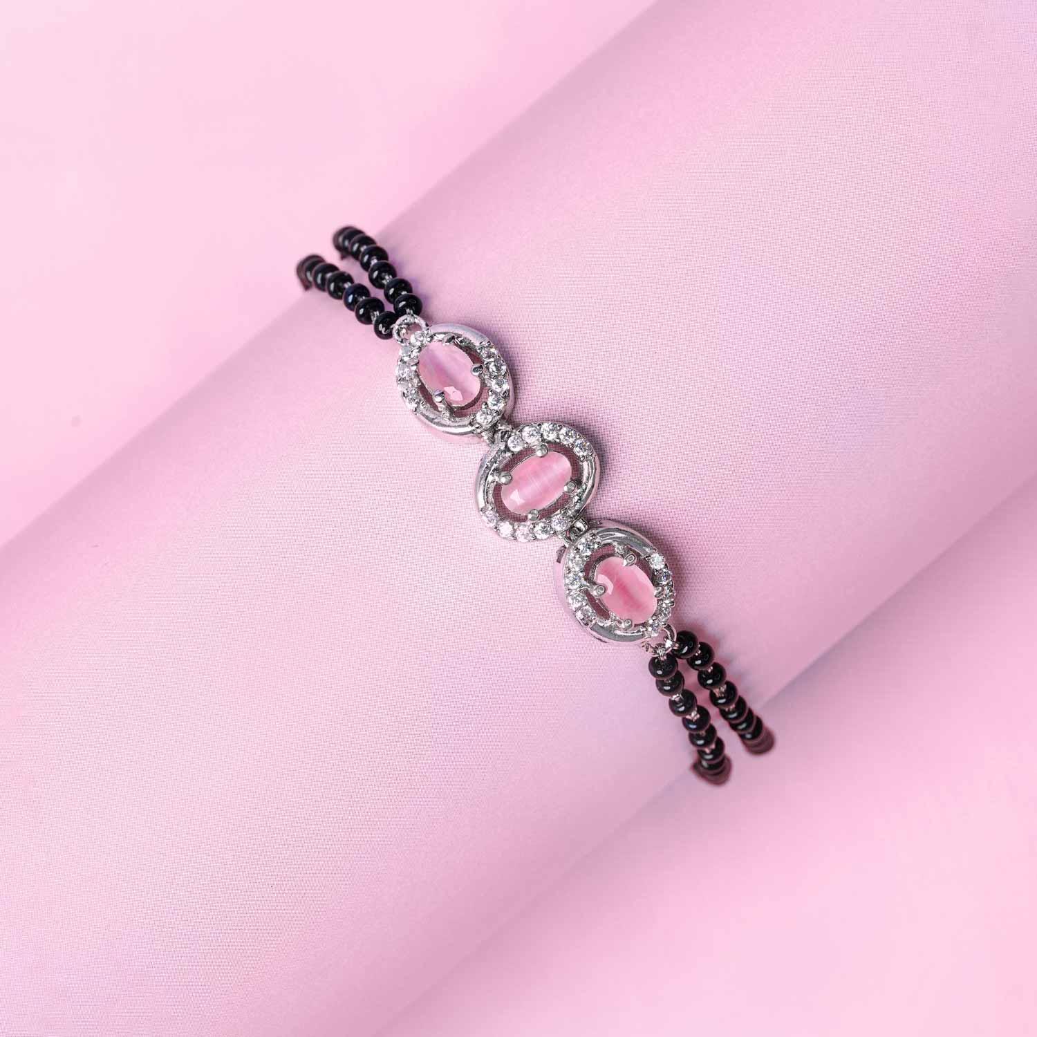 Black Beads Silver Bracelet - Ivanah Silver