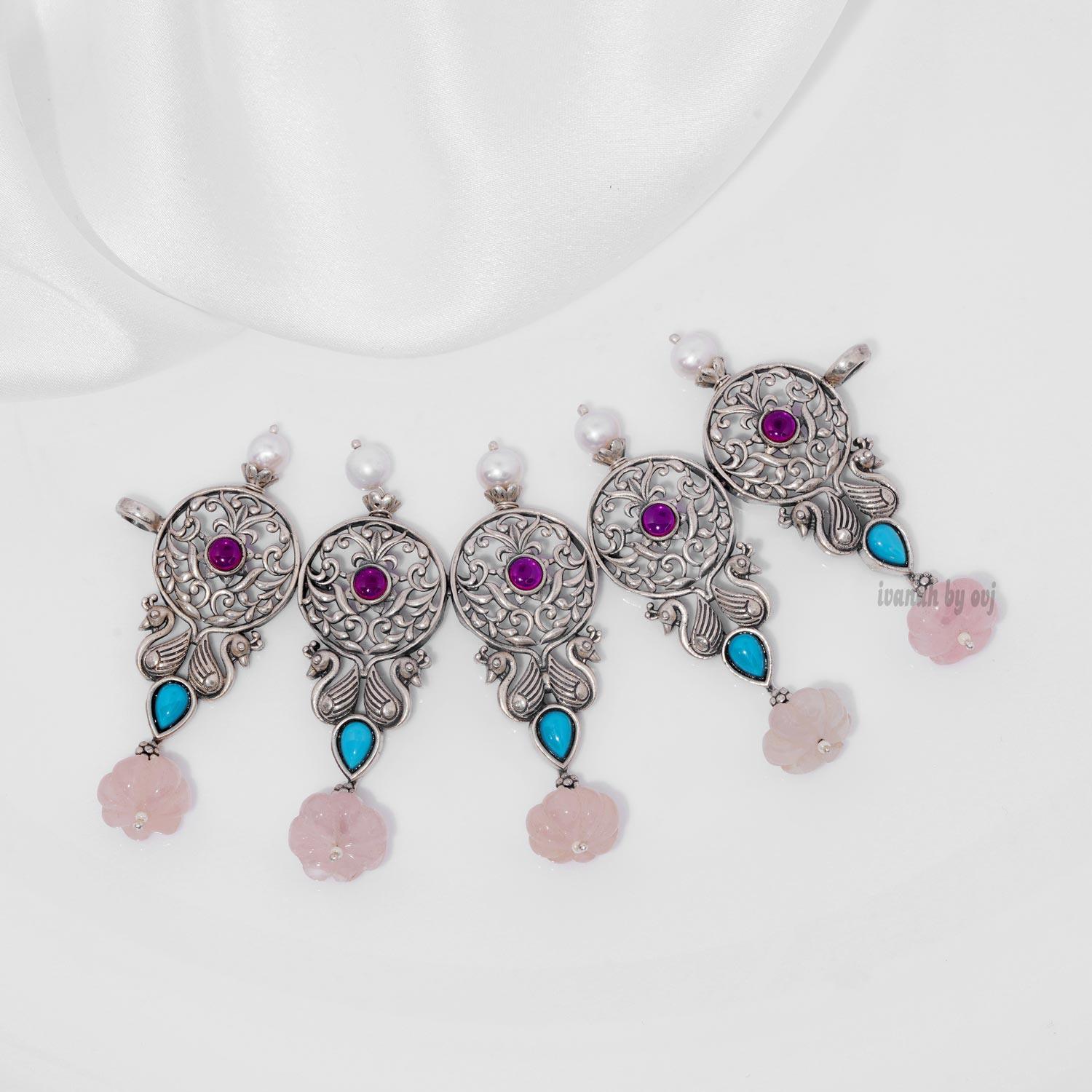 Mini Quartz Drops Oxidised Choker - Ivanah Silver