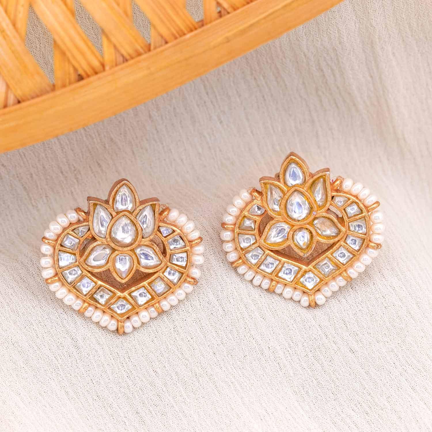Kamal Kundan Stud - Ivanah Silver