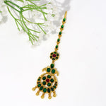 Emerald Stone Maangtikka - Ivanah Silver