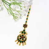 Emerald Stone Maangtikka - Ivanah Silver