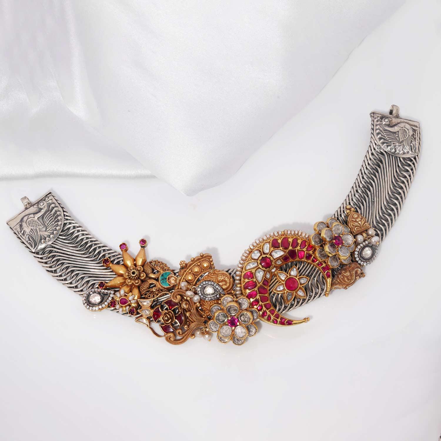 Crescent Dualtone Choker - Ivanah Silver