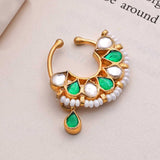 Kundan Nose Pin - Ivanah Silver